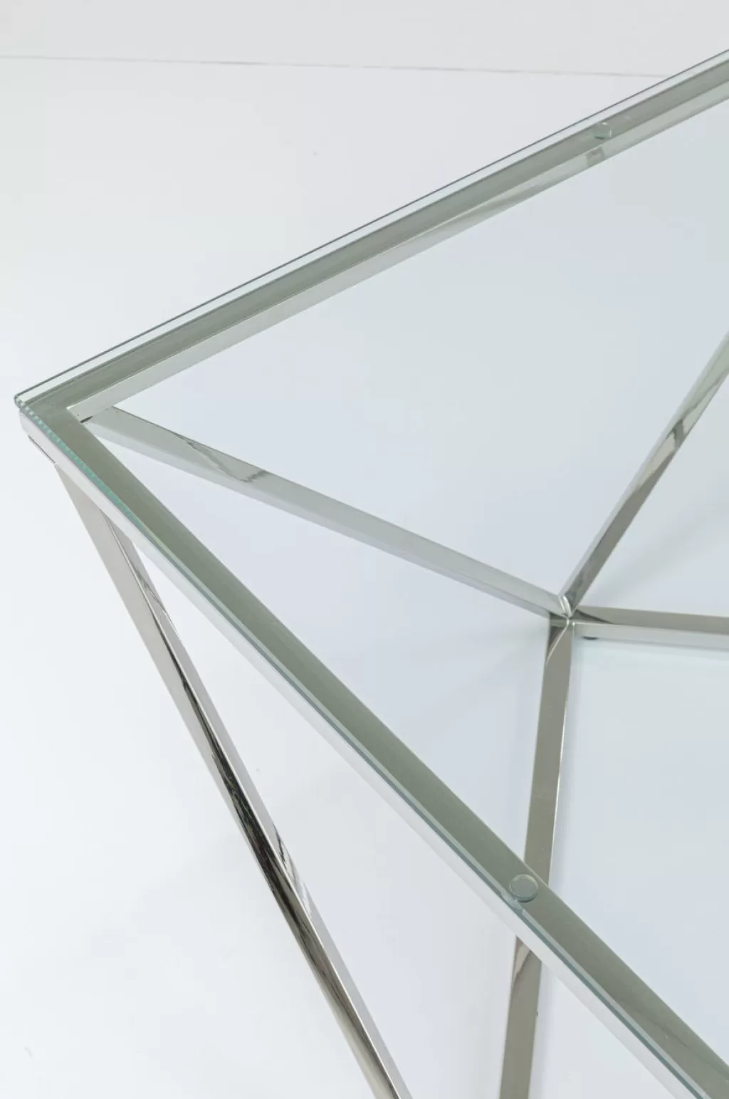 Table Basse Cristallo Design Moderne par KARE - Plateau Argenté 80x80 cm
