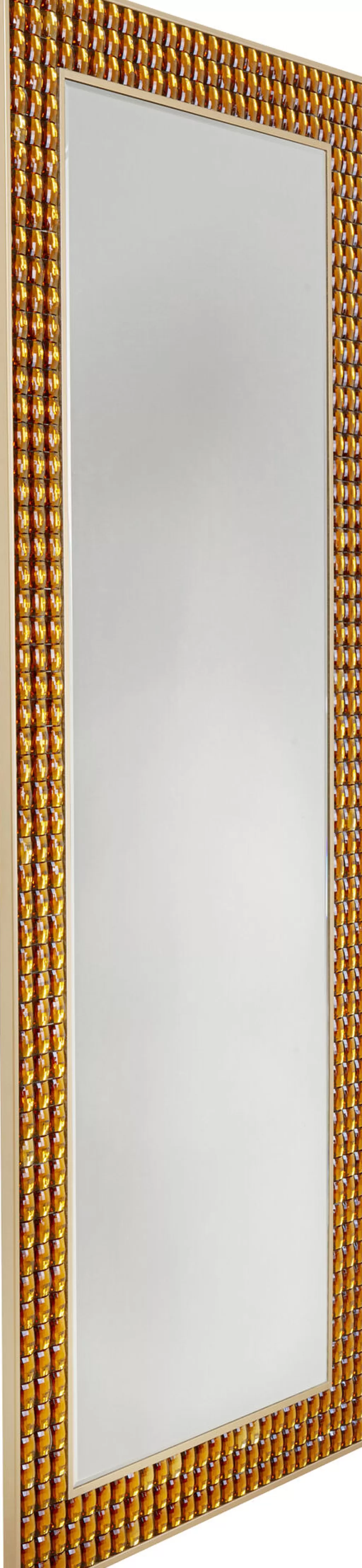 Miroir mural ornemental KARE Design - Cristaux brillants sur cadre laiton, dimensions 180x80 cm