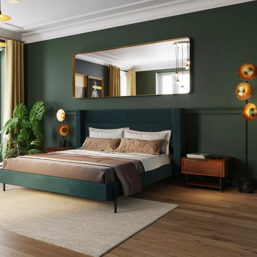 Miroir Design Courbé KARE - Cadre Laiton Vieilli 70 x 200 cm - Modèle MO pour Décoration Murale Élégante