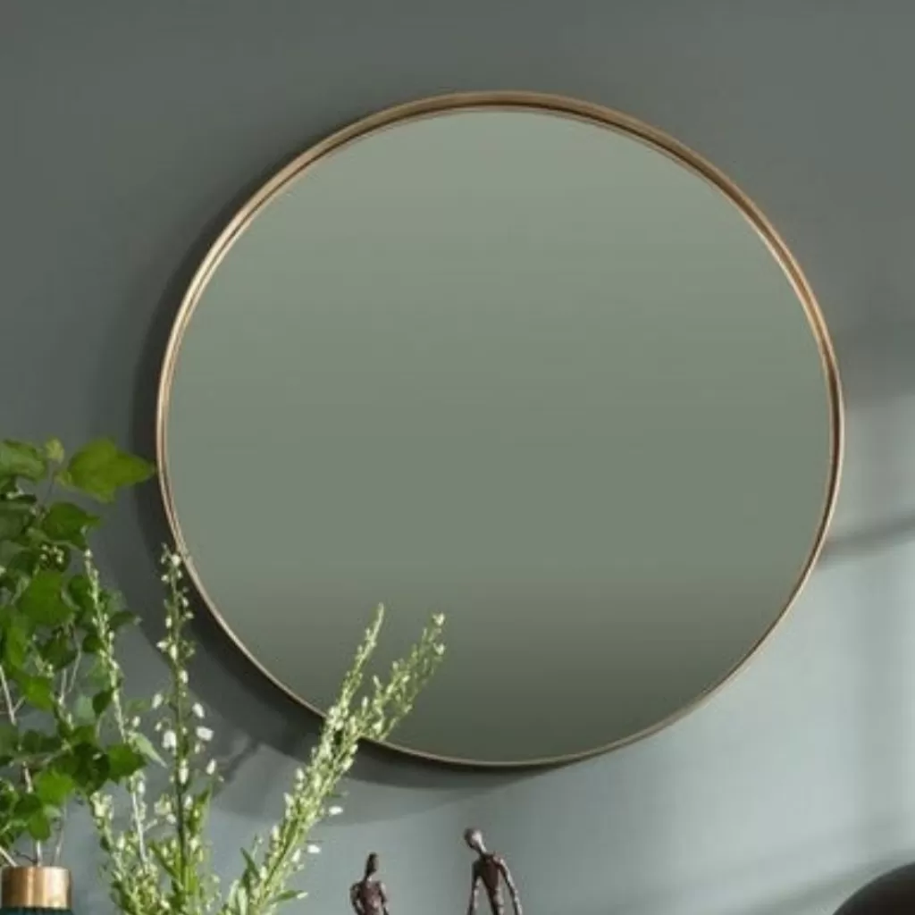Miroir Circulaire Élégant en Laiton par KARE Design - Courbe Moderne, Diamètre 100 cm