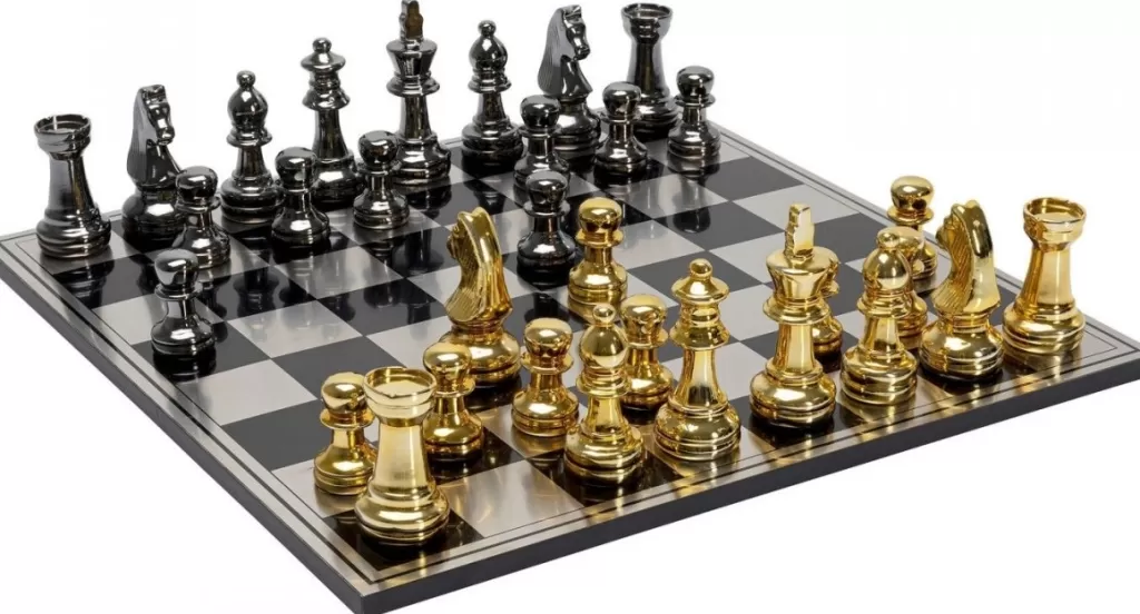 Échiquier Décoratif Moderne KARE Design - Jeu d'Échecs Style Deco 60 cm x 60 cm - Pièce de Collection pour Intérieur Contemporain