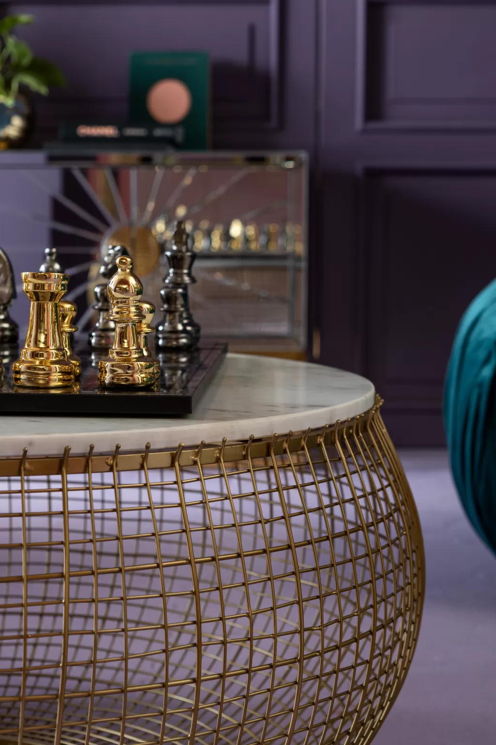 Échiquier Décoratif Moderne KARE Design - Jeu d'Échecs Style Deco 60 cm x 60 cm - Pièce de Collection pour Intérieur Contemporain