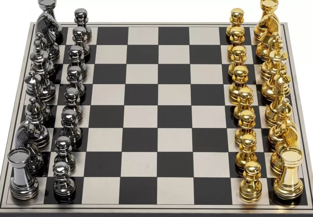 Échiquier Décoratif Moderne KARE Design - Jeu d'Échecs Style Deco 60 cm x 60 cm - Pièce de Collection pour Intérieur Contemporain