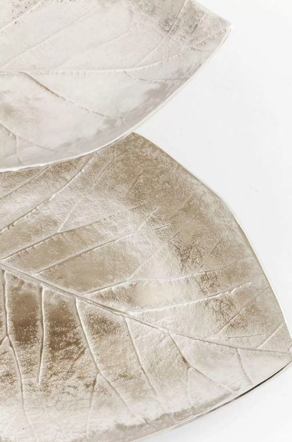 KARE Design - Plateau Superposé Feuille Décoratif en Argent, Élégant Style Botanique pour Décoration d'Intérieur