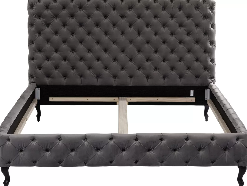 Lit design élévé Desire de KARE - Structure moderne gris argent 160x200 cm, idéal pour chambres contemporaines
