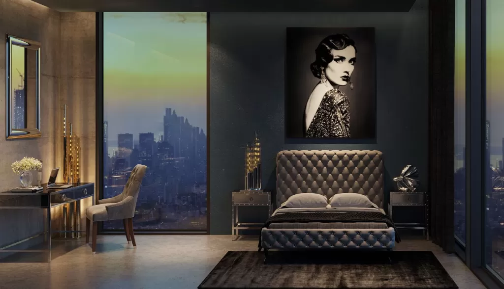 Lit design élévé Desire de KARE - Structure moderne gris argent 160x200 cm, idéal pour chambres contemporaines