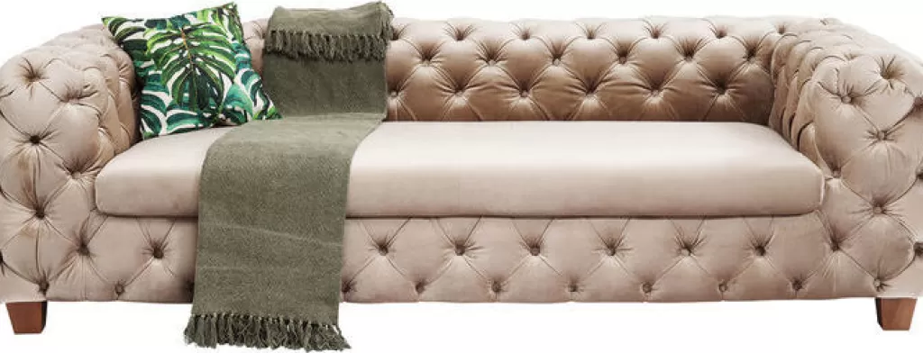 Canapé d'angle 3 places en velours écru - Kare Design Desire, confort premium pour votre salon contemporain