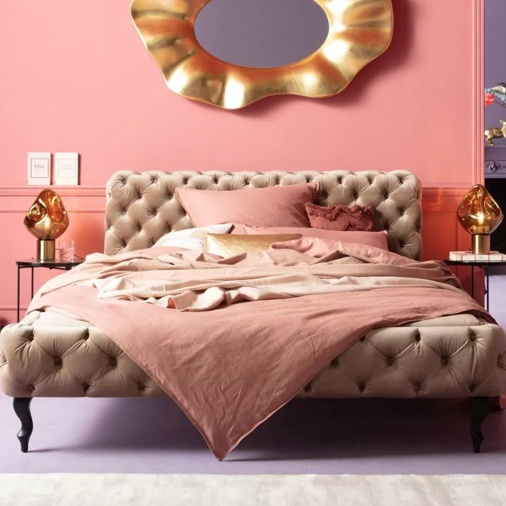 Lit Velours Écru 160x200cm - Duvet Confortable par KARE Design | Sangletoffe Premium Grand Format