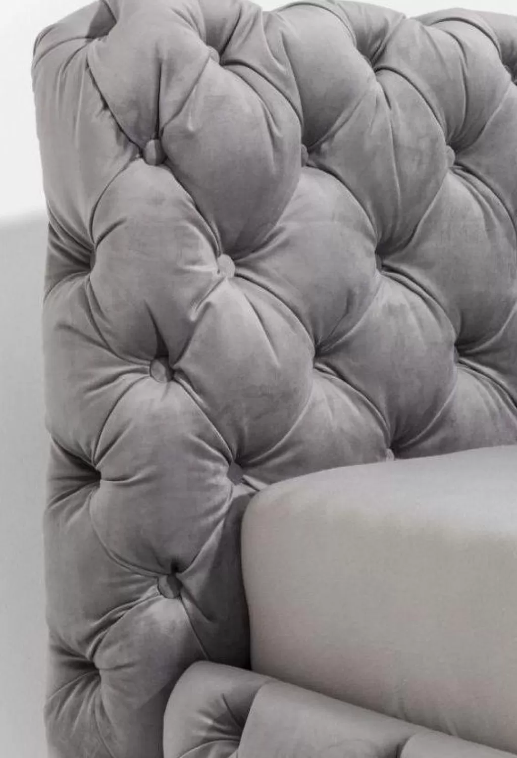Lit Désir Velours KARE Design - Cocon Velouté Gris Argent 200x200 cm - Sommier Élégant pour Nuits Sereines