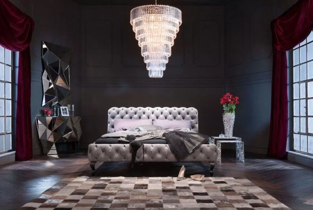 Lit Désir Velours KARE Design - Cocon Velouté Gris Argent 200x200 cm - Sommier Élégant pour Nuits Sereines