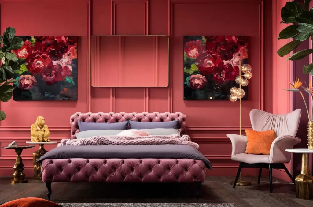 Lit Velours Désir 160x200 cm - Mauve somptueux par KARE Design, Confort royal en velours doux