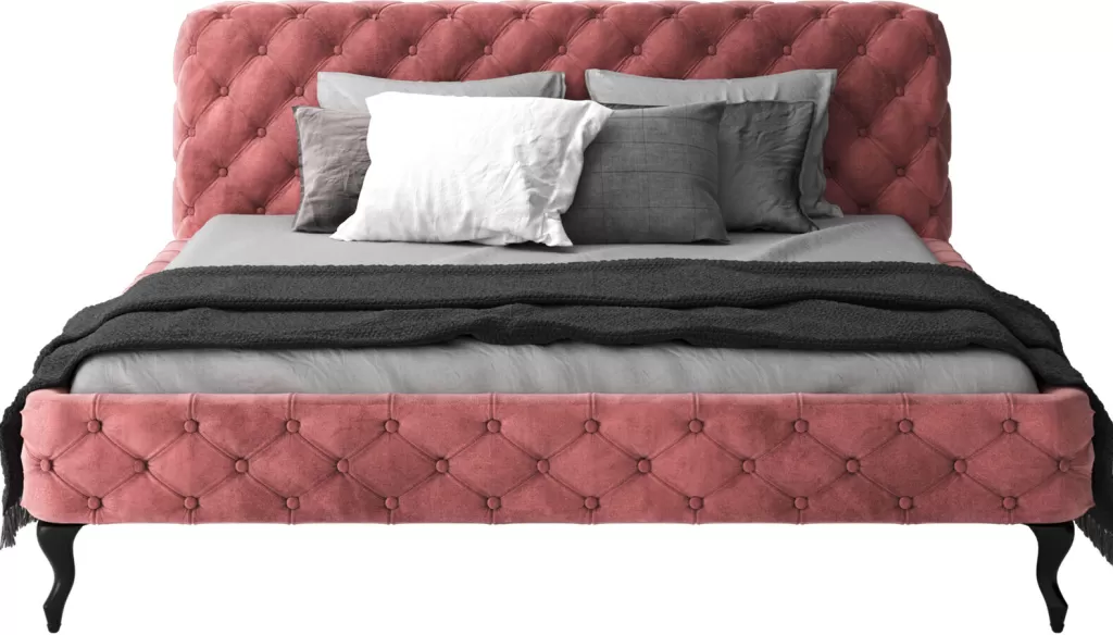KARE Design - Lit Double Élégance en Velours Doux, Nuance Mauve 180x200 cm - Sommier Intégré, Confort Royal