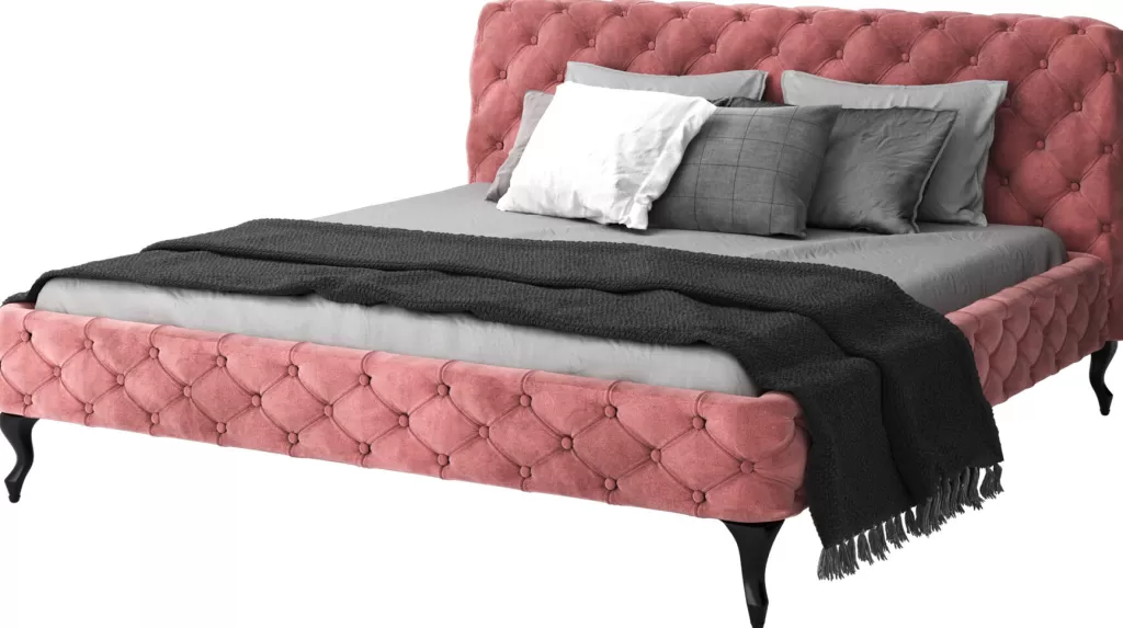 KARE Design - Lit Double Élégance en Velours Doux, Nuance Mauve 180x200 cm - Sommier Intégré, Confort Royal