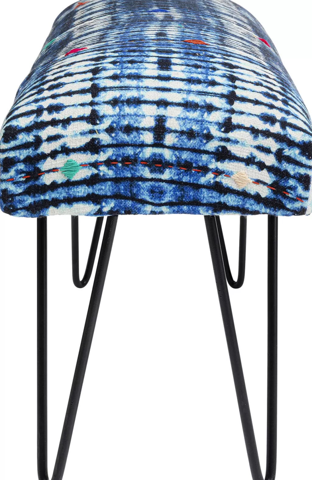 Coussin décoratif patchwork Desna en tissu bleu nuit – Modèle design 80 cm par KARE Design
