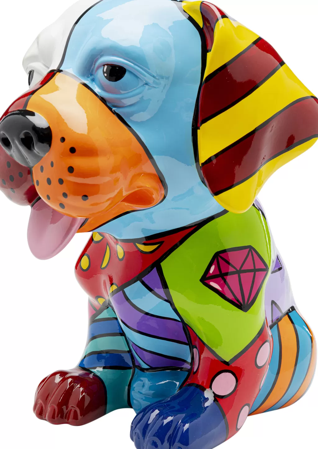 Décor Canin Unique 'Dog Patchwork' par KARE Design - Objet Décoratif Multicolore 35 cm