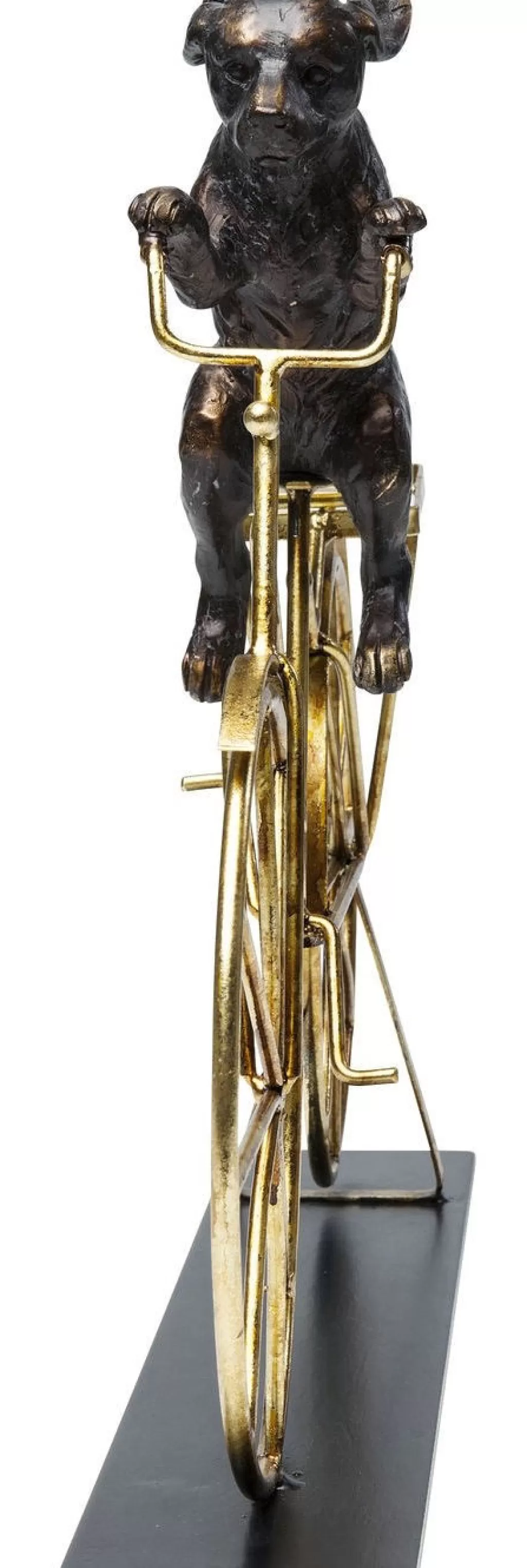 Déco murale originale - Chien à vélo vintage en métal, figurine design KARE - 44 cm pour intérieur ludique