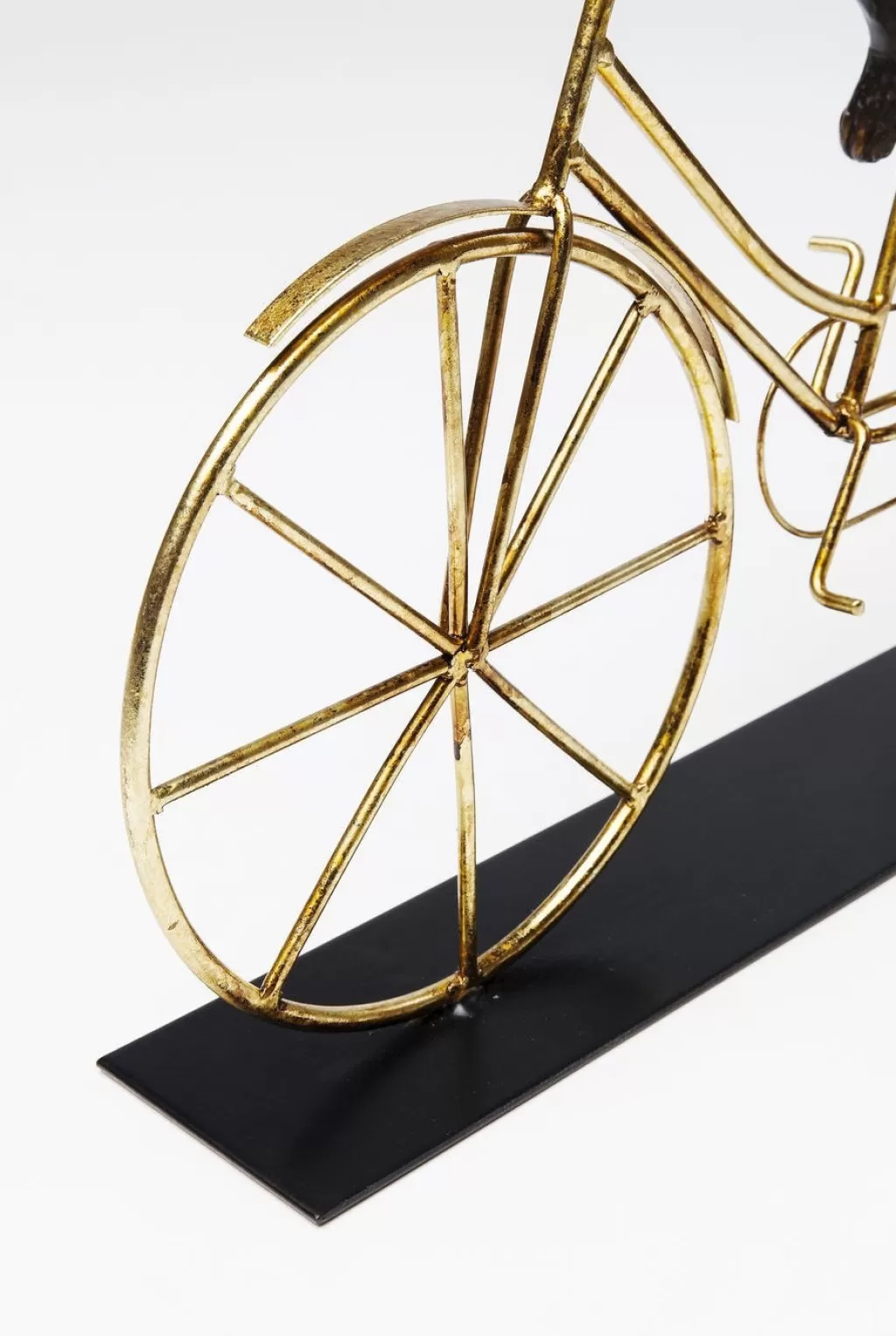 Déco murale originale - Chien à vélo vintage en métal, figurine design KARE - 44 cm pour intérieur ludique