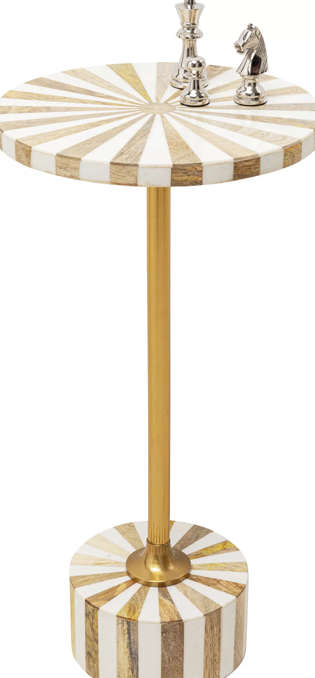 Table d'appoint circulaire Domero Cirque - Design moderne par KARE, disponible en or et blanc (25 cm de diamètre)