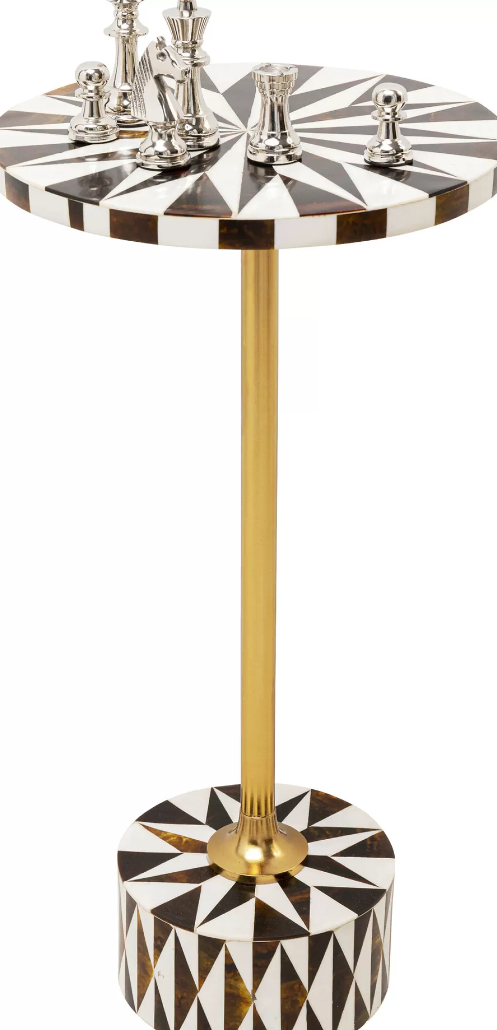 Table d'appoint design Domero Star par KARE - Modèle élégant en marron et blanc, diamètre 25 cm