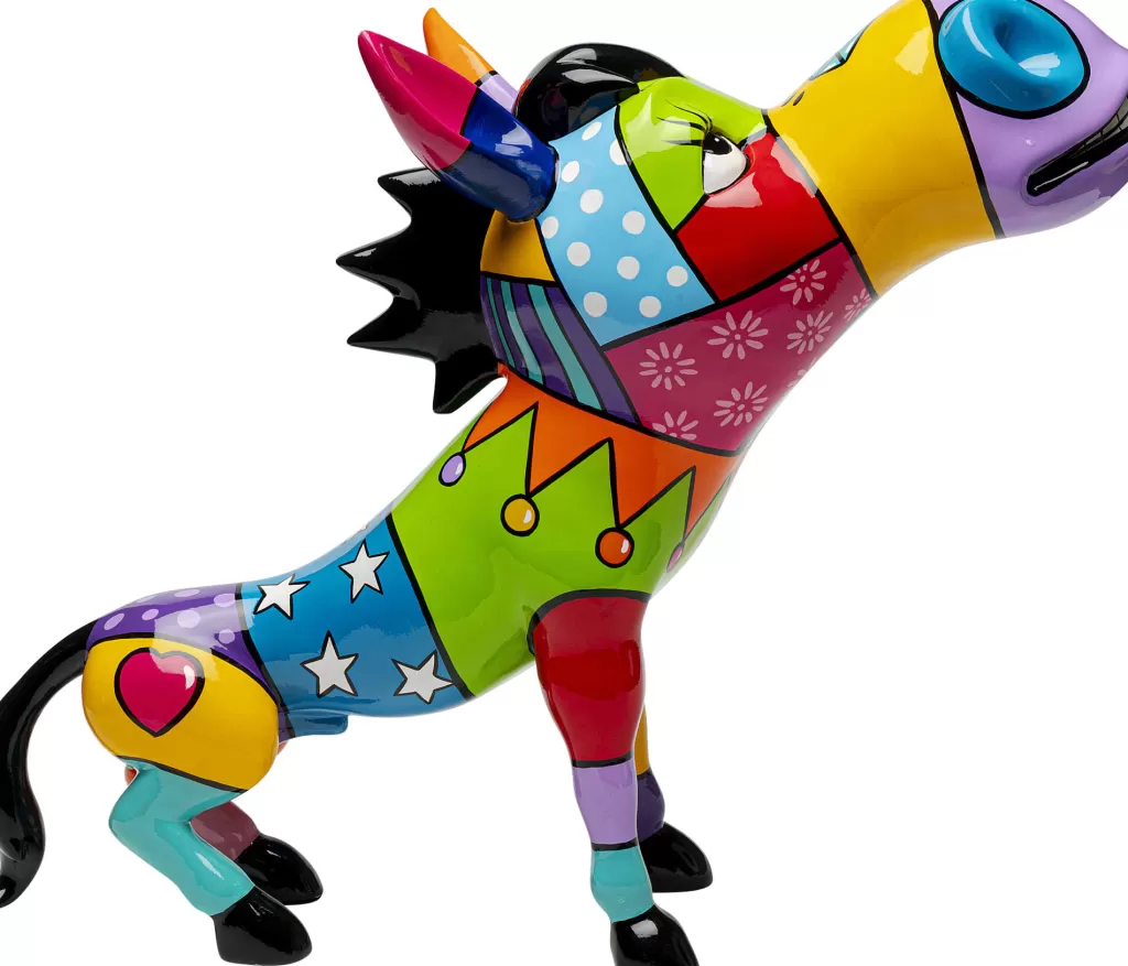 Décor d'intérieur original - Âne Patchwork Multicolore par KARE Design - Pièce unique artisanale 54 cm pour une touche chaleureuse