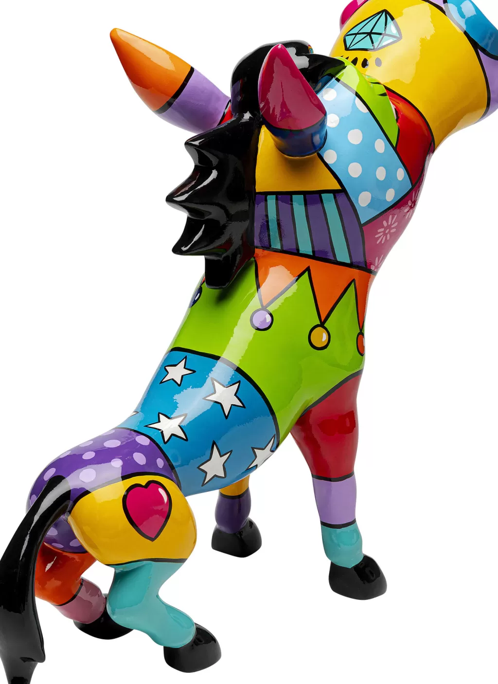 Décor d'intérieur original - Âne Patchwork Multicolore par KARE Design - Pièce unique artisanale 54 cm pour une touche chaleureuse