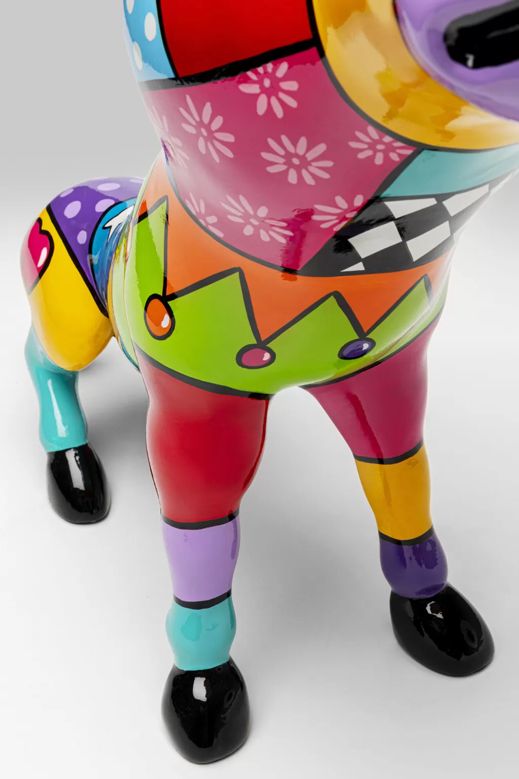 Décor d'intérieur original - Âne Patchwork Multicolore par KARE Design - Pièce unique artisanale 54 cm pour une touche chaleureuse
