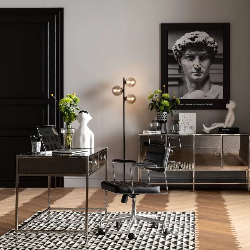 Fauteuil de Bureau Ergonomique Dottore - Design Contemporain en Noir par KARE, Confort Haut de Gamme pour Espaces Professionnels