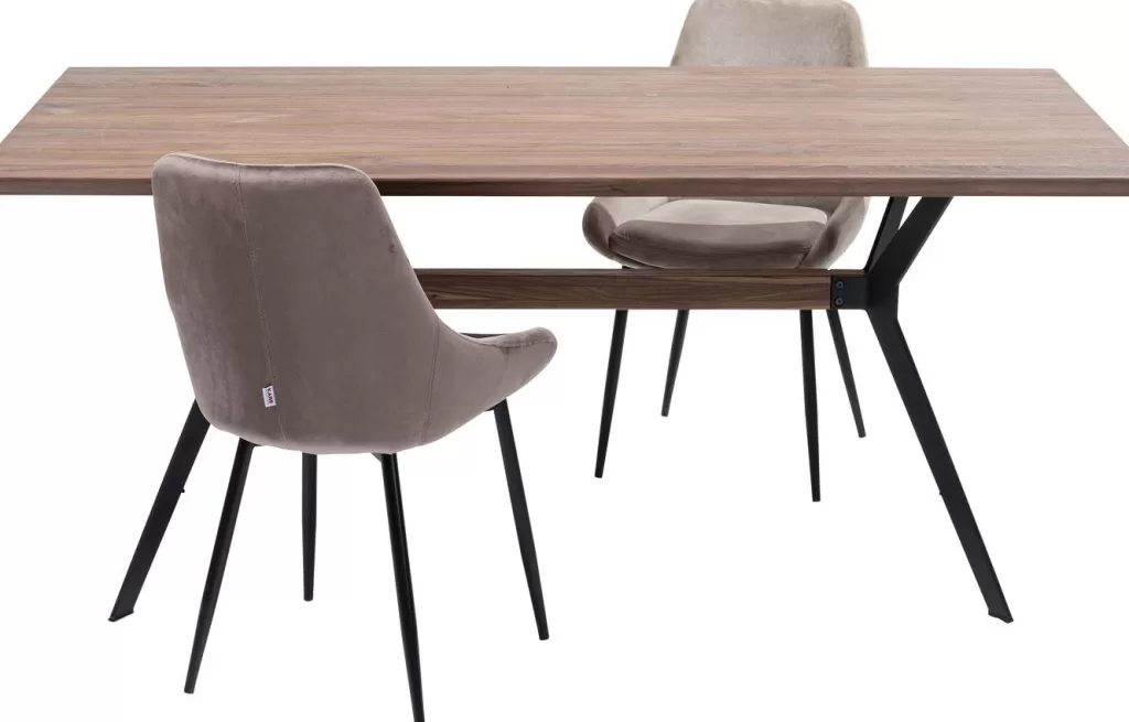 Table basse Downtown par KARE Design - Plateau en noyer massif 220 cm de longeur, idéale pour espaces contemporains