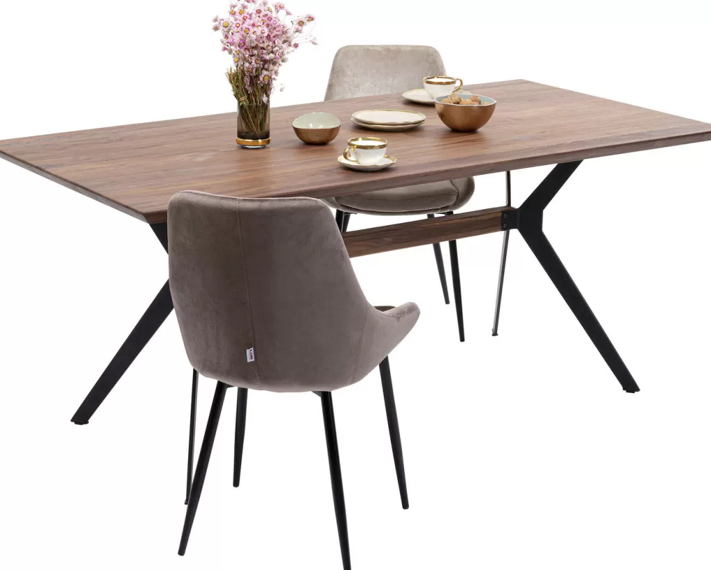 Table basse Downtown par KARE Design - Plateau en noyer massif 220 cm de longeur, idéale pour espaces contemporains