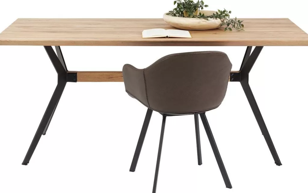 Table à manger design Downtown en chêne massif KARE - Format 90 x 180 cm, idéale pour vos réceptions