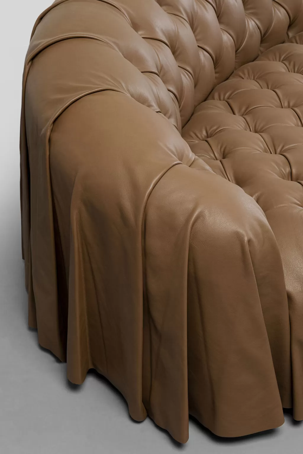 Canapé 3 places design contemporain | Collection Drapes KARE, 226 cm - Élégance et confort en velours texturé