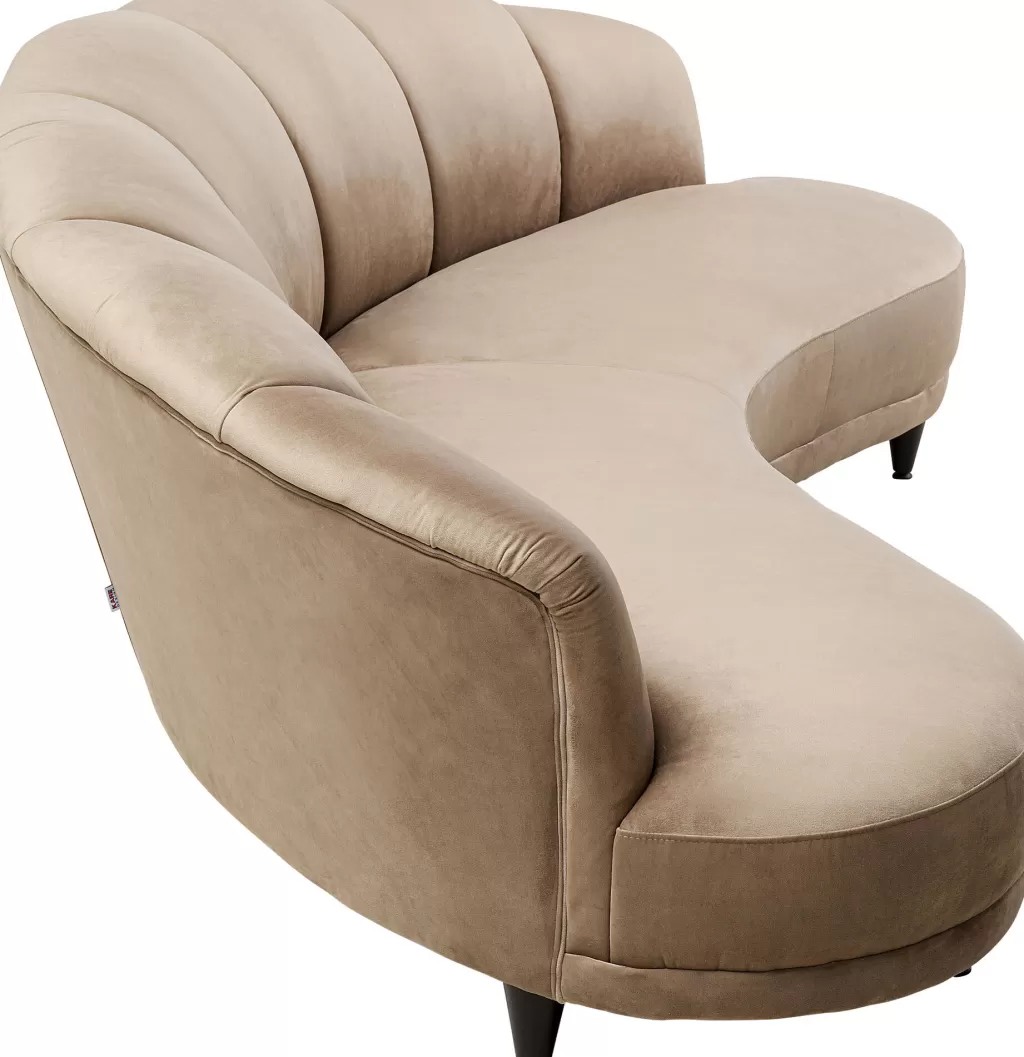 Canapé 3 places Djinn - Design contemporain en tissu beige sable, largeur 233 cm (Collection KARE)