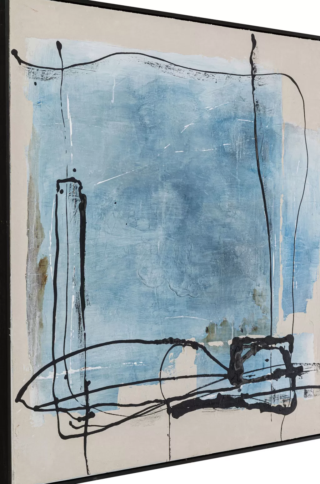Tableau Encadré Moderne KARE Design - Nuances de Bleu Ciel, Format Carré 100x100 cm - Décoration Murale Contemporaine pour Intérieur Élégant