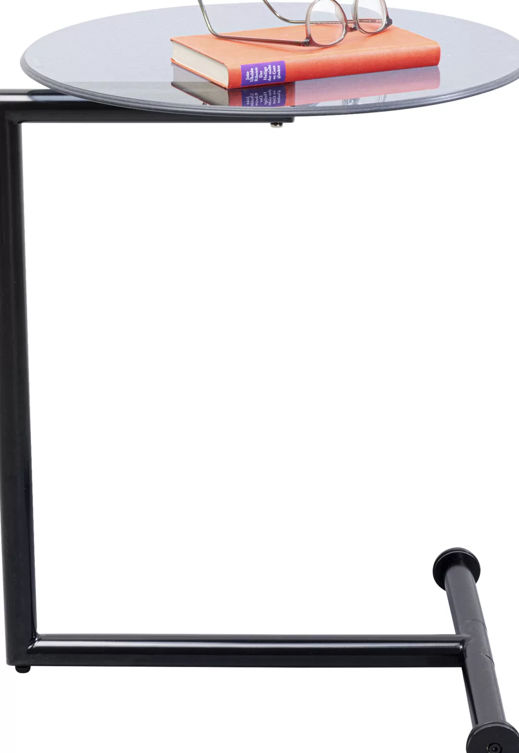 Table d'appoint design Easy Living pour salon - Noir brillant, diamètre 46 cm