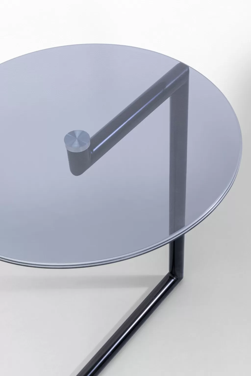 Table d'appoint design Easy Living pour salon - Noir brillant, diamètre 46 cm