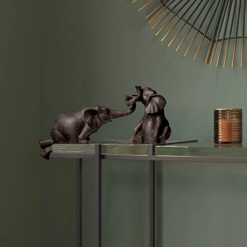 KARE Design - Figurines Éléphants de Cirque en Duo - Décoration Festive pour Intérieur