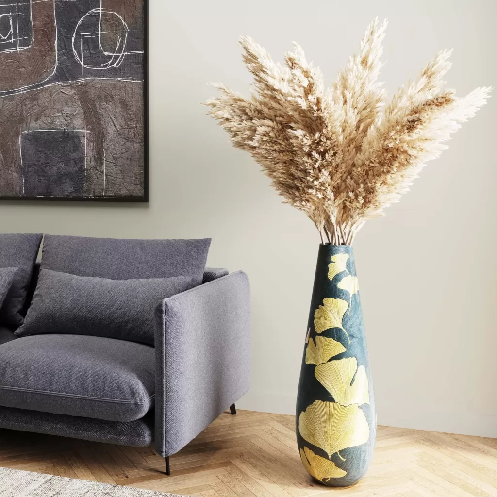 Vase Élégance Ginkgo - Création Exclusive Kare Design - 95 cm de Hauteur