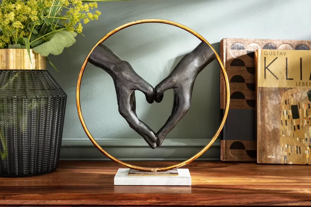 Décoration murale élégante en forme de cœur et main - Création artistique KARE Design 62 cm pour intérieur poétique
