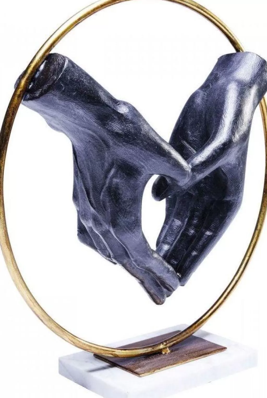 Décoration Murale Design KARE : Cœur et Mains Élégant en Métal Doré - Objet Décoratif 33 cm