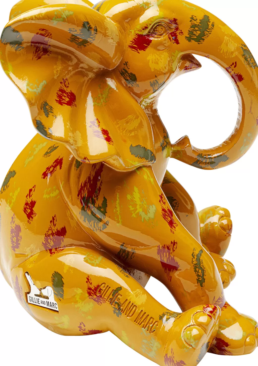 Éléphant décoratif à pois doré par KARE Design - Objet de décoration moderne 18 cm