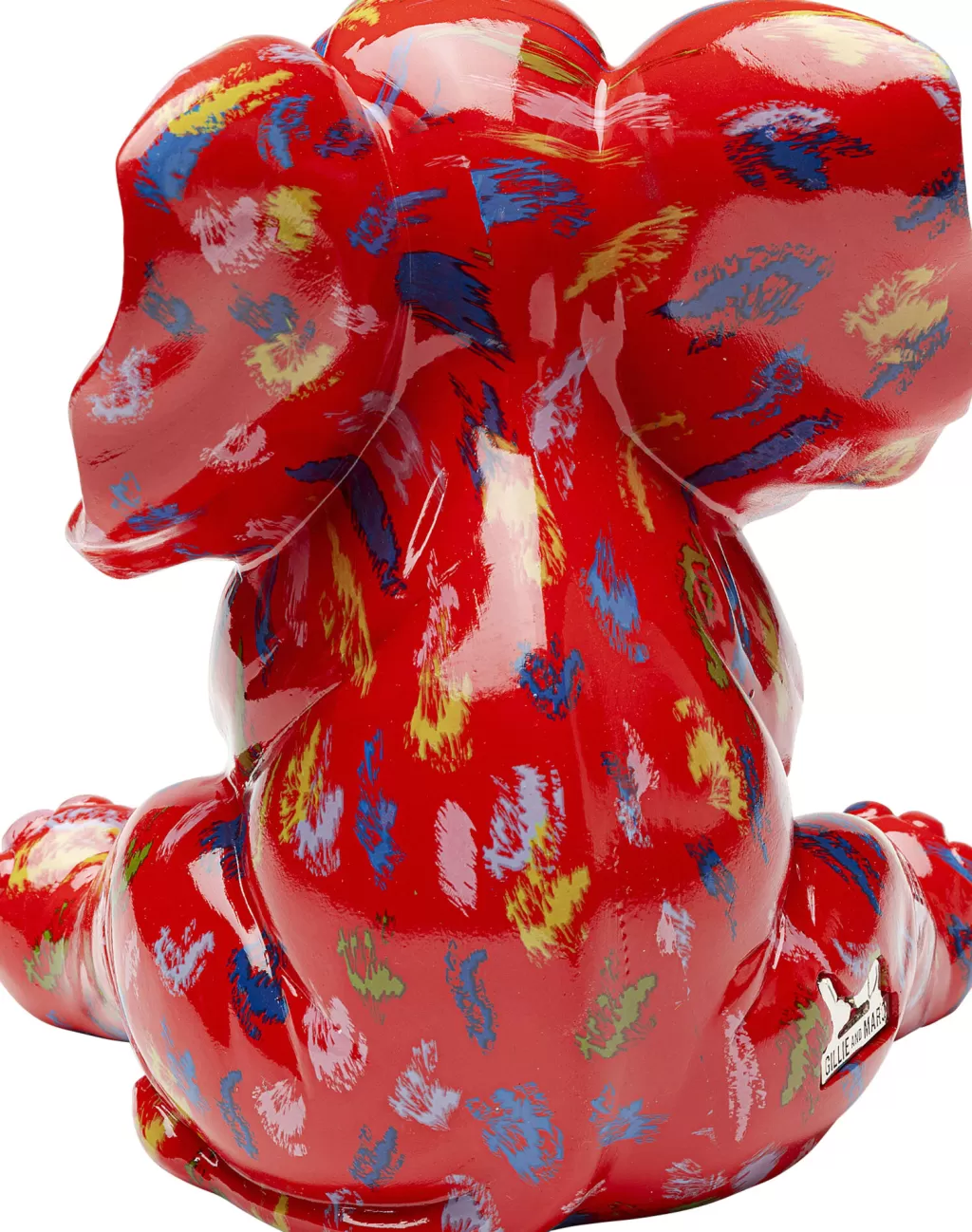 Élégant éléphant à pois rouge - Décor d'intérieur moderne KARE Design, 18 cm - Idéal pour apporter une touche ludique à votre déco