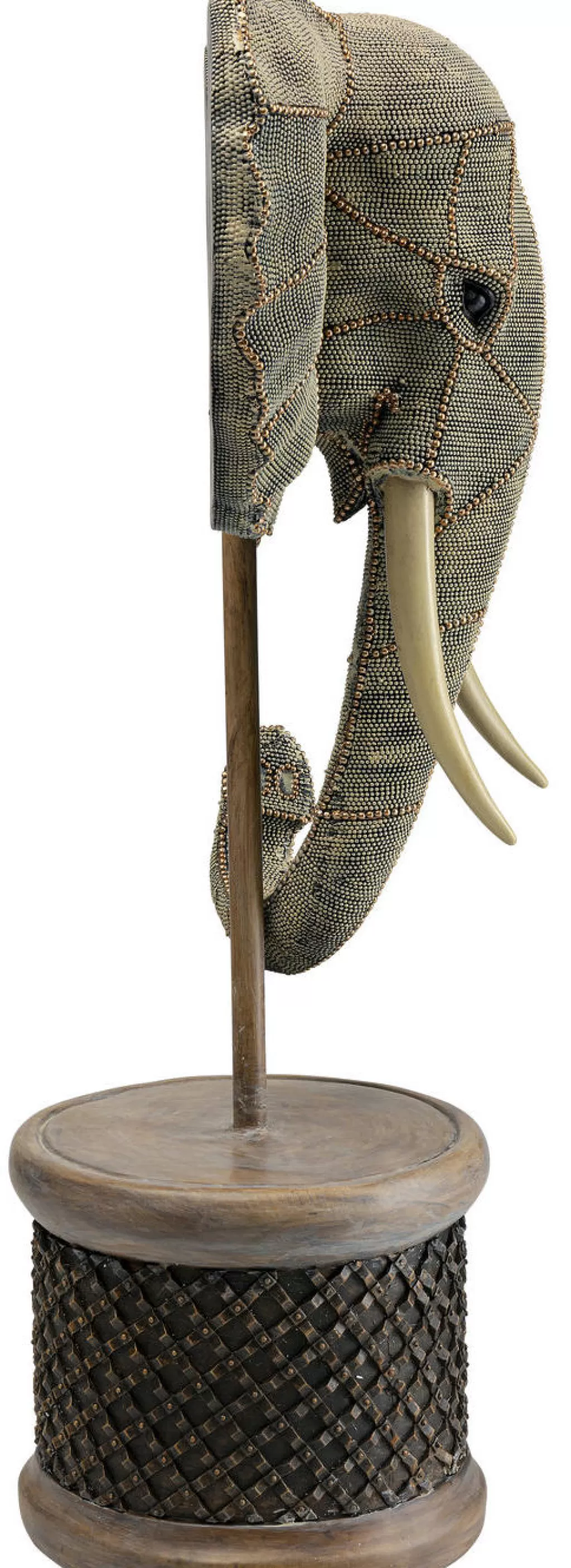 KARE Design - Sculpture Élégante de Tête d'Éléphant avec Perles, Décor d'Intérieur Unique (76 cm)