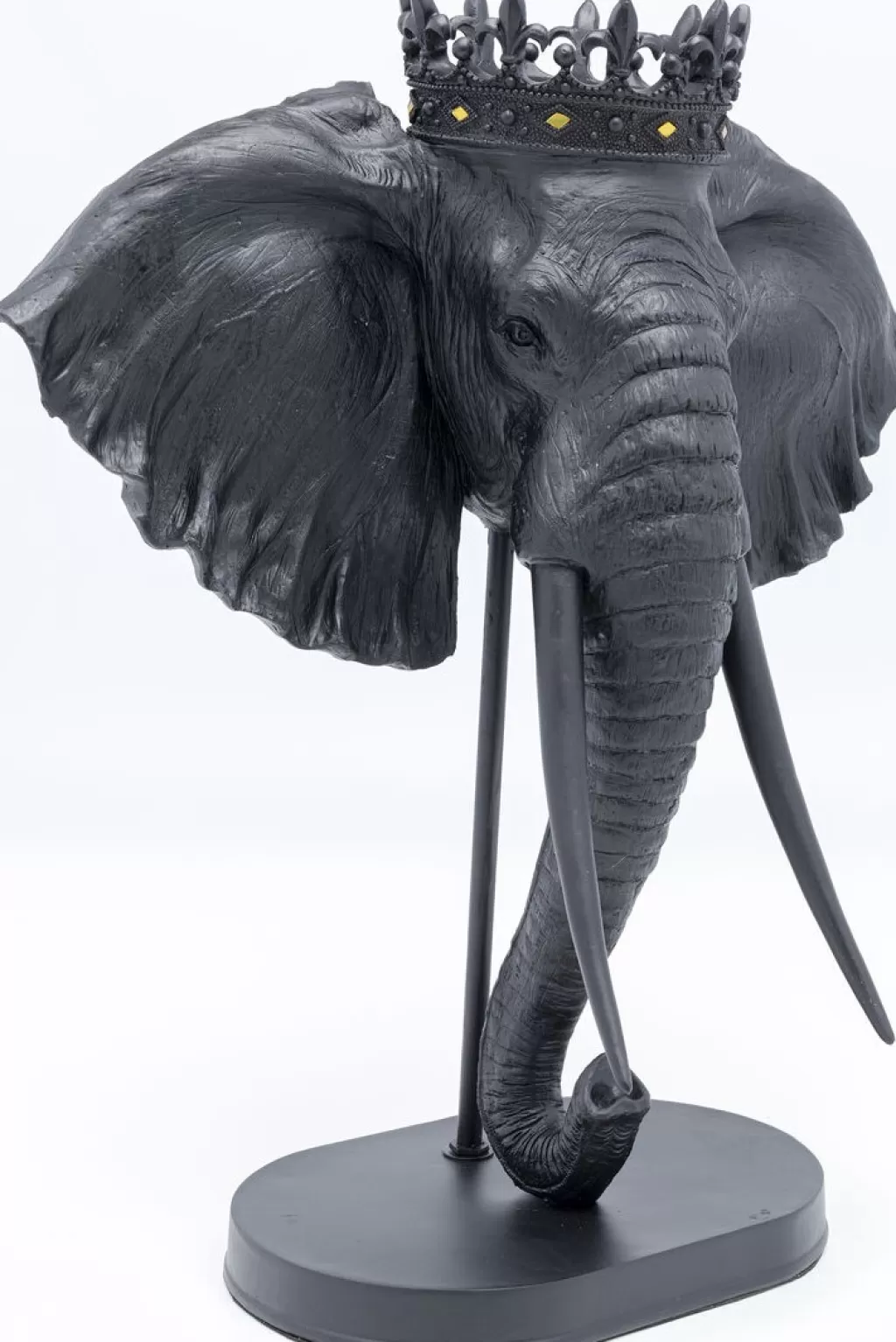 Éléphant Royal Décoratif en Résine - Figurine Design Moderne KARE, Noir Anthracite - 57 cm