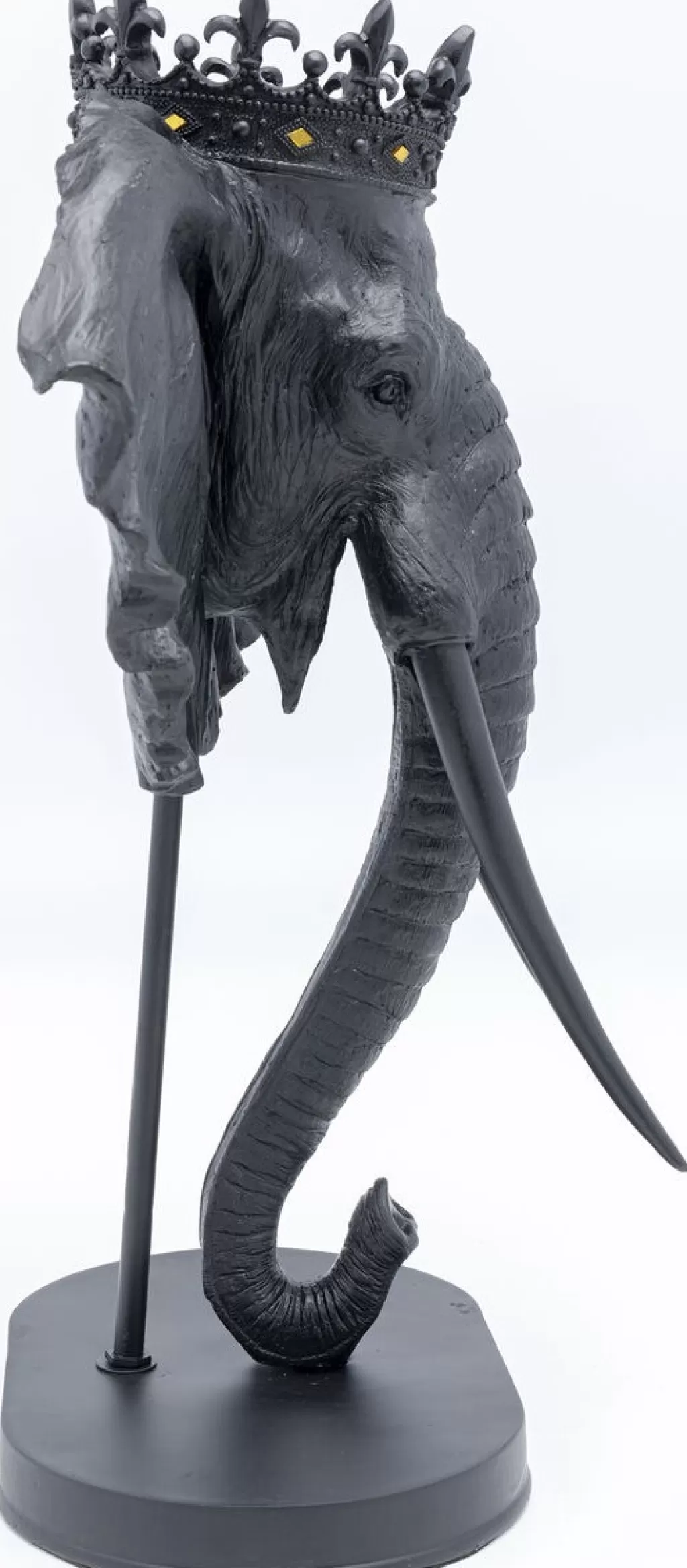 Éléphant Royal Décoratif en Résine - Figurine Design Moderne KARE, Noir Anthracite - 57 cm