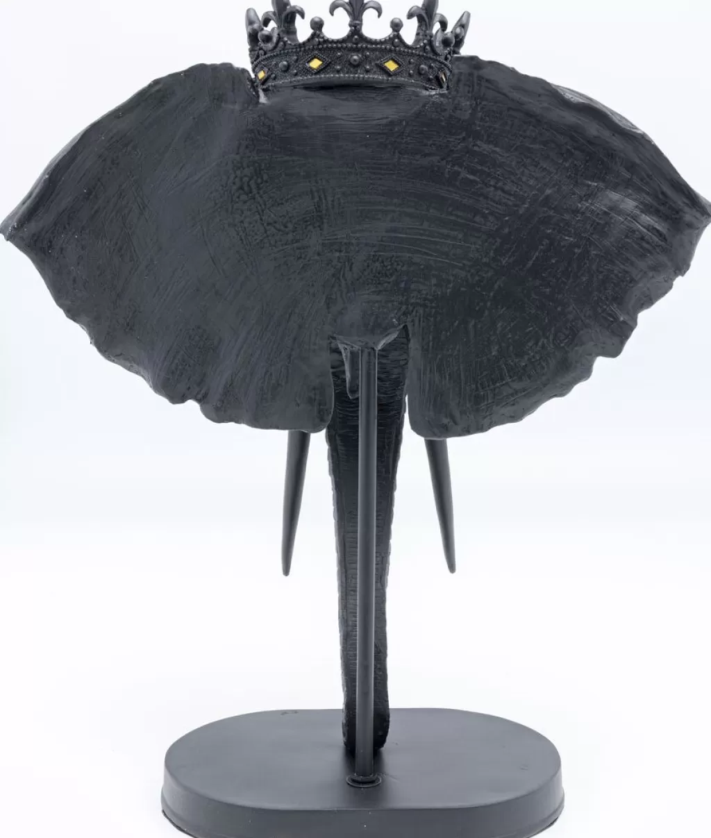 Éléphant Royal Décoratif en Résine - Figurine Design Moderne KARE, Noir Anthracite - 57 cm