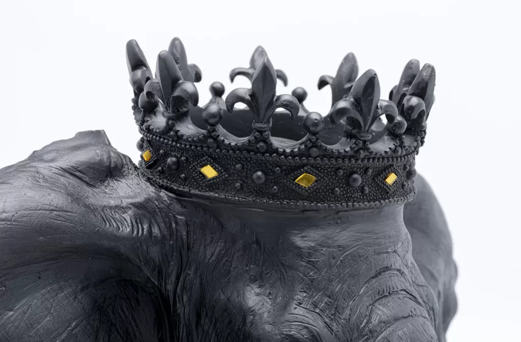 Éléphant Royal Décoratif en Résine - Figurine Design Moderne KARE, Noir Anthracite - 57 cm