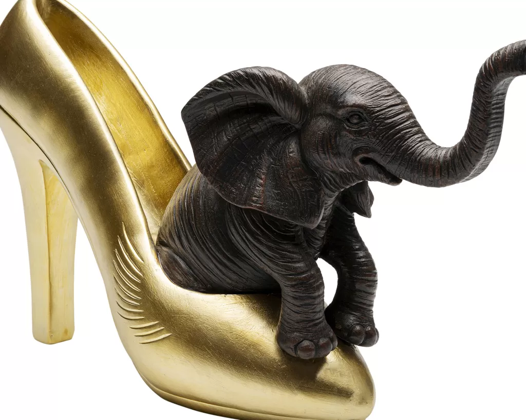 KARE Design - Décor Fétiche Éléphant Porte-Chaussures - Sculpture Artisanale 34 cm pour Intérieur