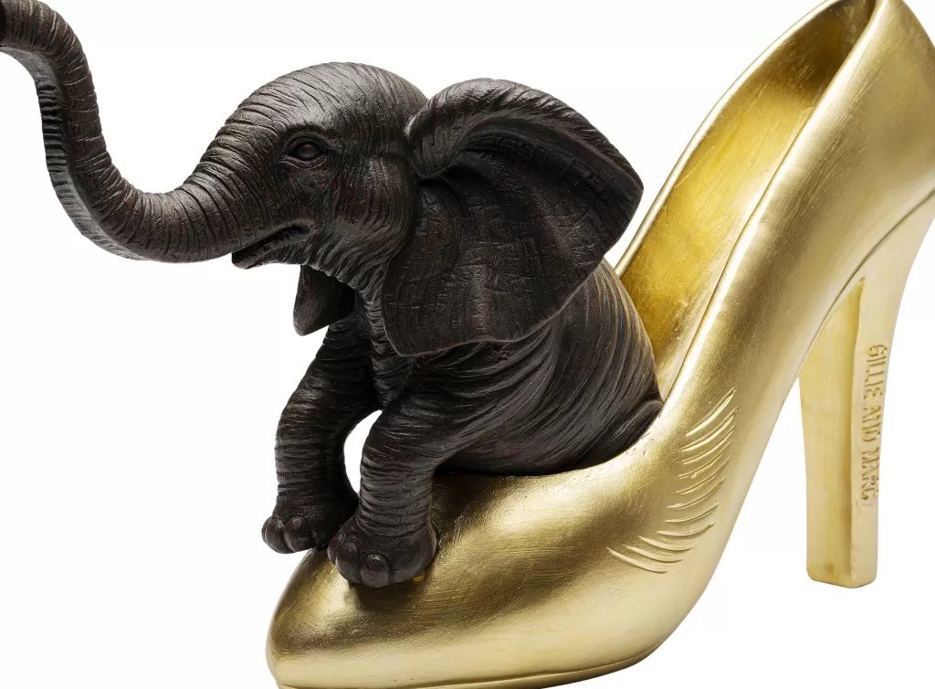 KARE Design - Décor Fétiche Éléphant Porte-Chaussures - Sculpture Artisanale 34 cm pour Intérieur