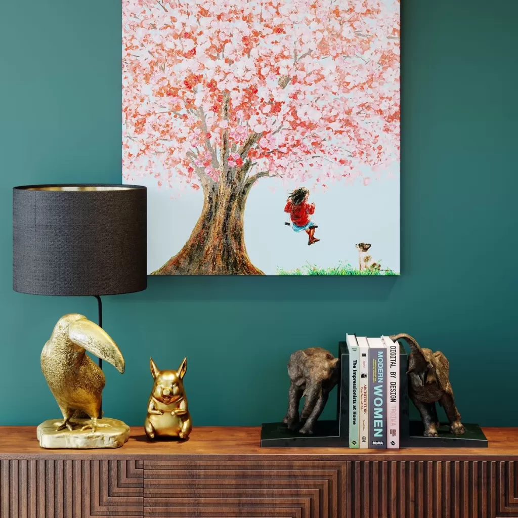 Serre-livres design éléphants modernes - Duo décoratif KARE 42 cm pour bibliothèque