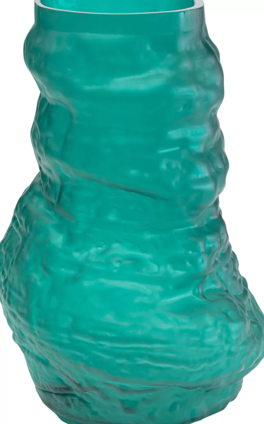 Vase design contemporain Enrique - Kare Design, nuance turquoise vibrante - 47 centimètres